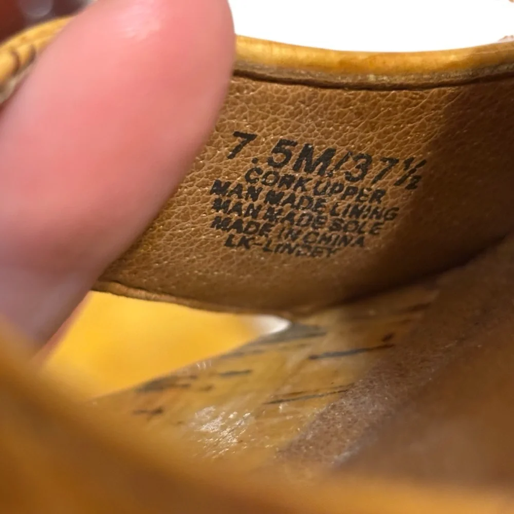 Lucky Brand wedges platform cork sandal ankle buckle size 7.5 US women’s
